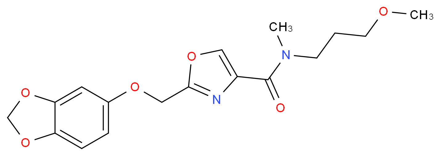 2-[(1,3-benzodioxol-5-yloxy)methyl]-N-(3-methoxypropyl)-N-methyl-1,3-oxazole-4-carboxamide_Molecular_structure_CAS_)