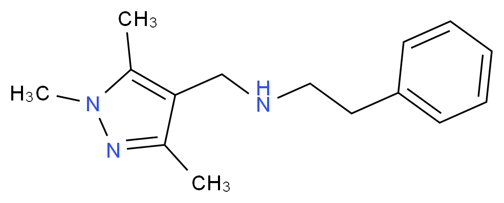 2-phenyl-N-((1,3,5-trimethyl-1H-pyrazol-4-yl)methyl)ethanamine_Molecular_structure_CAS_)