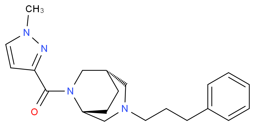 (1S*,5R*)-6-[(1-methyl-1H-pyrazol-3-yl)carbonyl]-3-(3-phenylpropyl)-3,6-diazabicyclo[3.2.2]nonane_Molecular_structure_CAS_)