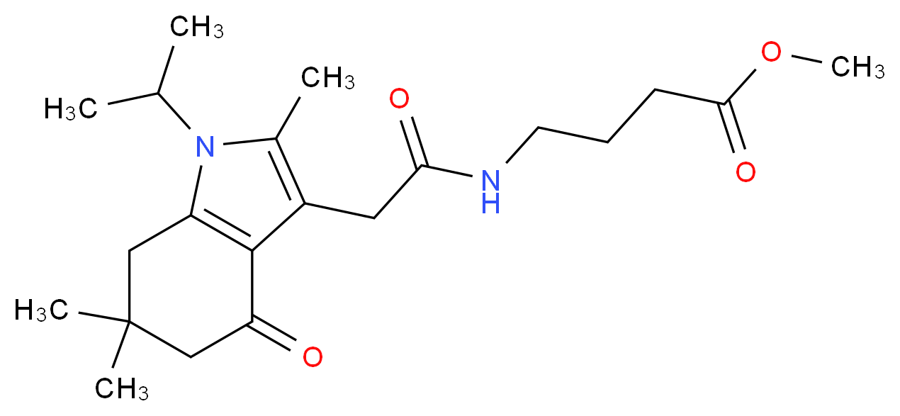 methyl 4-{[(1-isopropyl-2,6,6-trimethyl-4-oxo-4,5,6,7-tetrahydro-1H-indol-3-yl)acetyl]amino}butanoate_Molecular_structure_CAS_)