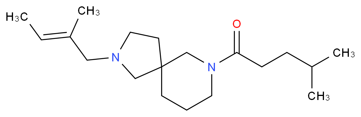 2-[(2E)-2-methylbut-2-en-1-yl]-7-(4-methylpentanoyl)-2,7-diazaspiro[4.5]decane_Molecular_structure_CAS_)