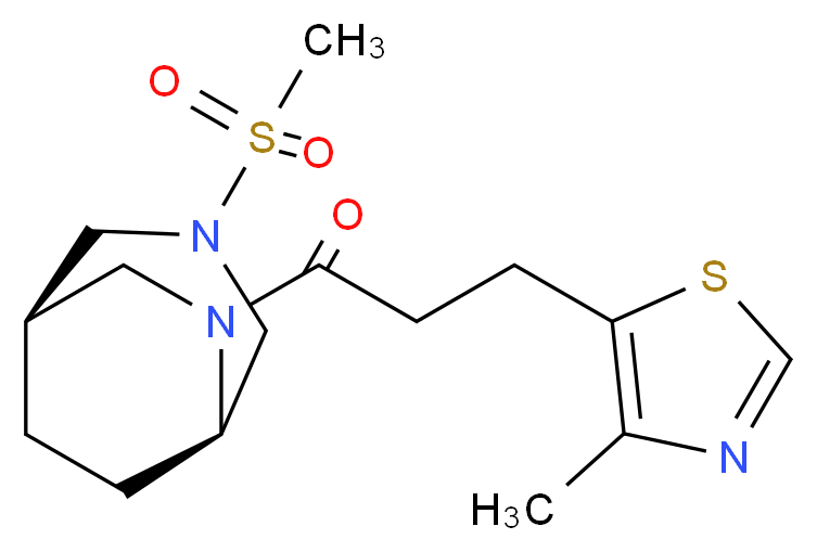 (1R*,5R*)-3-(methylsulfonyl)-6-[3-(4-methyl-1,3-thiazol-5-yl)propanoyl]-3,6-diazabicyclo[3.2.2]nonane_Molecular_structure_CAS_)