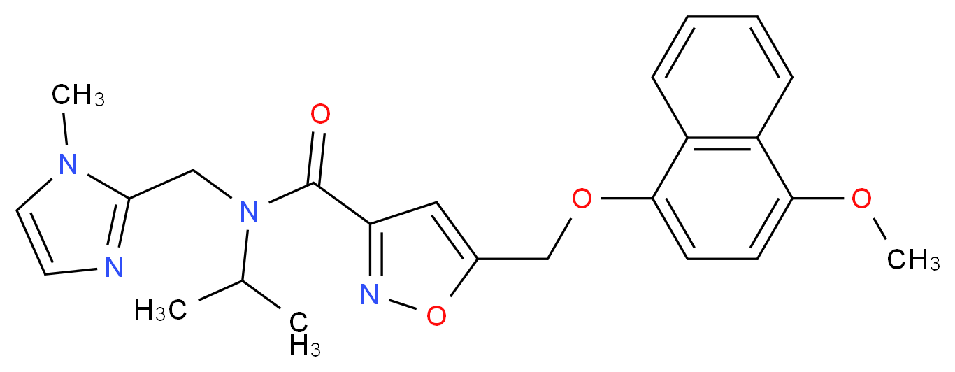 N-isopropyl-5-{[(4-methoxy-1-naphthyl)oxy]methyl}-N-[(1-methyl-1H-imidazol-2-yl)methyl]-3-isoxazolecarboxamide_Molecular_structure_CAS_)