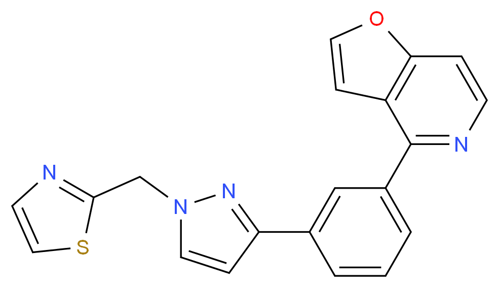 4-{3-[1-(1,3-thiazol-2-ylmethyl)-1H-pyrazol-3-yl]phenyl}furo[3,2-c]pyridine_Molecular_structure_CAS_)