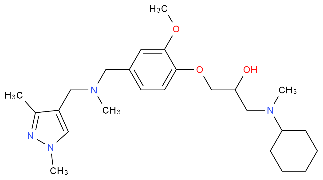 1-[cyclohexyl(methyl)amino]-3-(4-{[[(1,3-dimethyl-1H-pyrazol-4-yl)methyl](methyl)amino]methyl}-2-methoxyphenoxy)-2-propanol_Molecular_structure_CAS_)