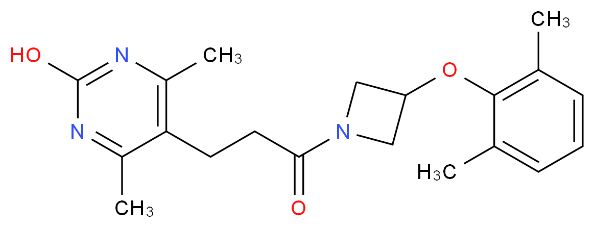 5-{3-[3-(2,6-dimethylphenoxy)azetidin-1-yl]-3-oxopropyl}-4,6-dimethylpyrimidin-2-ol_Molecular_structure_CAS_)