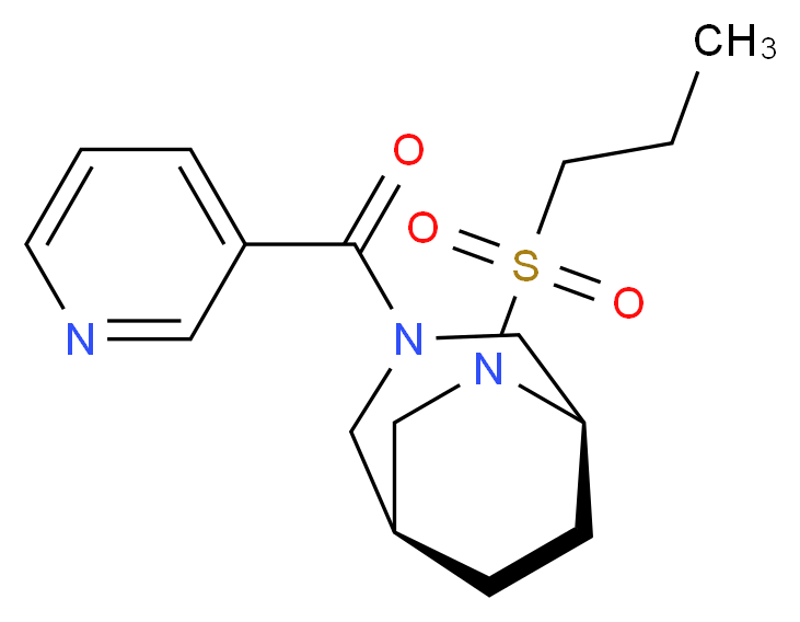 (1S*,5R*)-6-(propylsulfonyl)-3-(3-pyridinylcarbonyl)-3,6-diazabicyclo[3.2.2]nonane_Molecular_structure_CAS_)