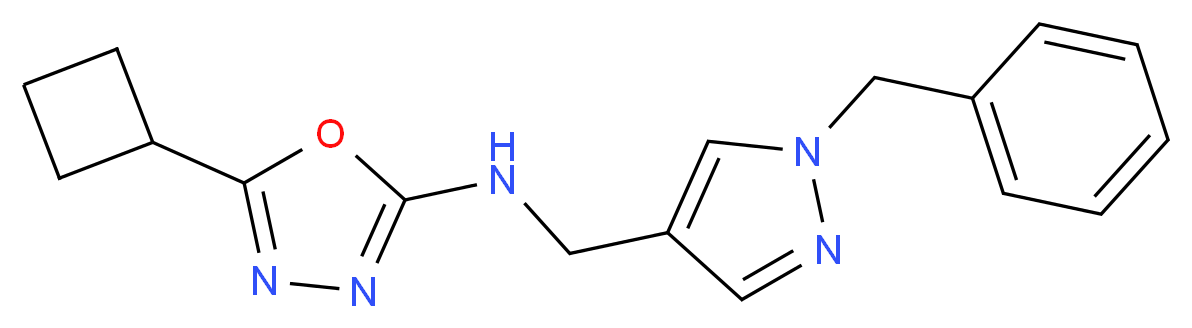 N-[(1-benzyl-1H-pyrazol-4-yl)methyl]-5-cyclobutyl-1,3,4-oxadiazol-2-amine_Molecular_structure_CAS_)
