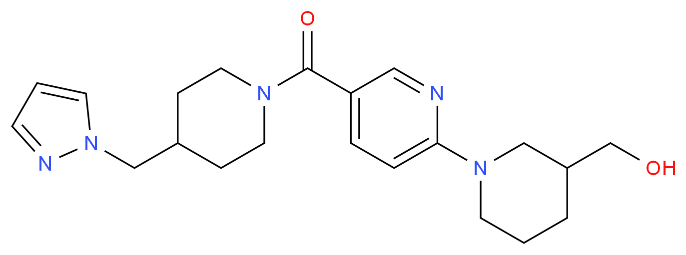 [1-(5-{[4-(1H-pyrazol-1-ylmethyl)-1-piperidinyl]carbonyl}-2-pyridinyl)-3-piperidinyl]methanol_Molecular_structure_CAS_)