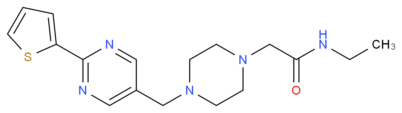 N-ethyl-2-(4-{[2-(2-thienyl)-5-pyrimidinyl]methyl}-1-piperazinyl)acetamide_Molecular_structure_CAS_)