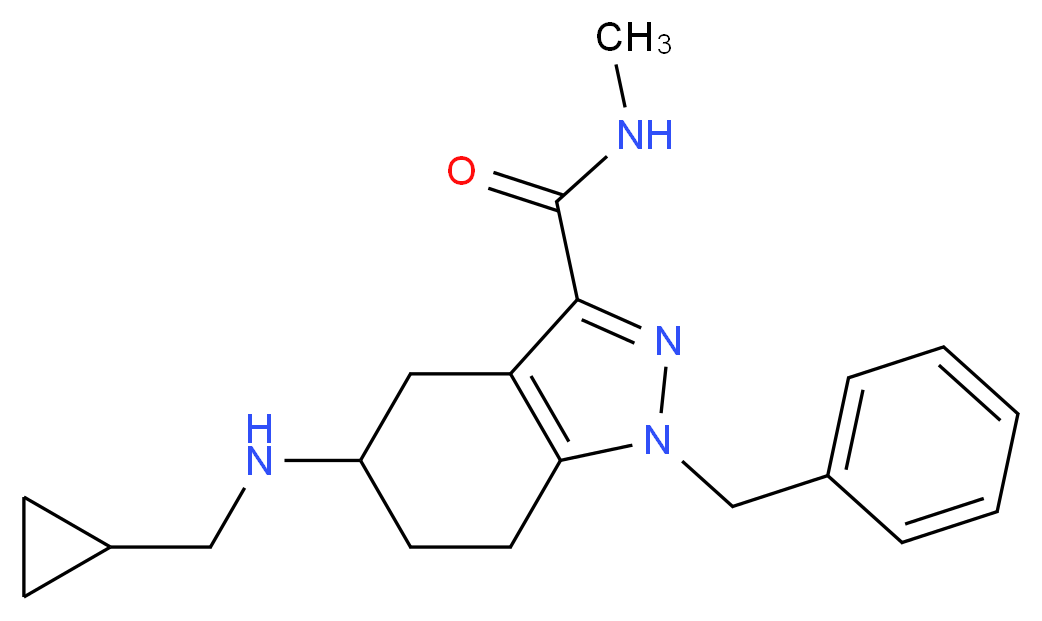 1-benzyl-5-[(cyclopropylmethyl)amino]-N-methyl-4,5,6,7-tetrahydro-1H-indazole-3-carboxamide_Molecular_structure_CAS_)