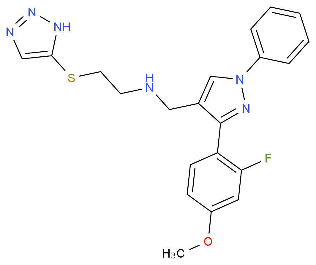 N-{[3-(2-fluoro-4-methoxyphenyl)-1-phenyl-1H-pyrazol-4-yl]methyl}-2-(1H-1,2,3-triazol-5-ylthio)ethanamine_Molecular_structure_CAS_)