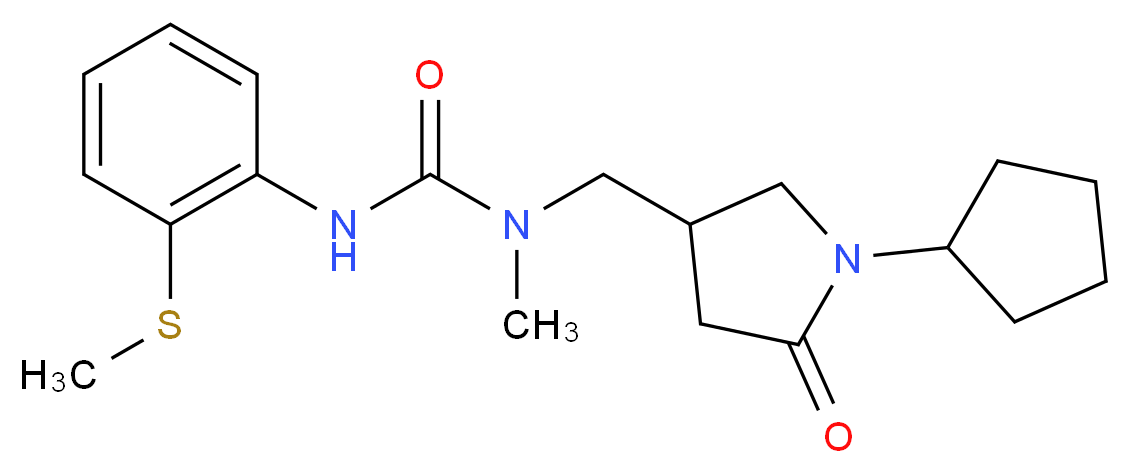 N-[(1-cyclopentyl-5-oxopyrrolidin-3-yl)methyl]-N-methyl-N'-[2-(methylthio)phenyl]urea_Molecular_structure_CAS_)