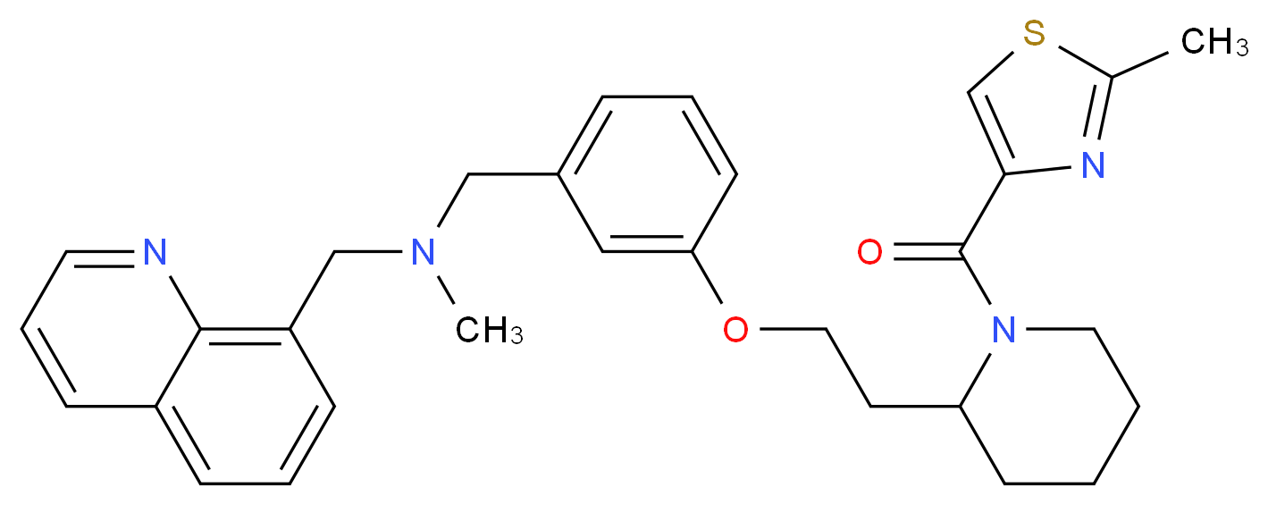 N-methyl-1-[3-(2-{1-[(2-methyl-1,3-thiazol-4-yl)carbonyl]-2-piperidinyl}ethoxy)phenyl]-N-(8-quinolinylmethyl)methanamine_Molecular_structure_CAS_)