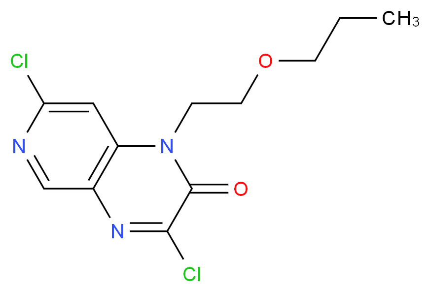 3,7-dichloro-1-(2-propoxyethyl)-1H,2H-pyrido[3,4-b]pyrazin-2-one_Molecular_structure_CAS_915307-81-2)