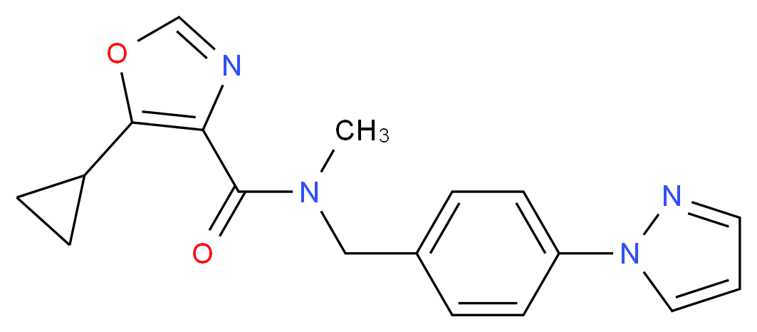 5-cyclopropyl-N-methyl-N-[4-(1H-pyrazol-1-yl)benzyl]-1,3-oxazole-4-carboxamide_Molecular_structure_CAS_)
