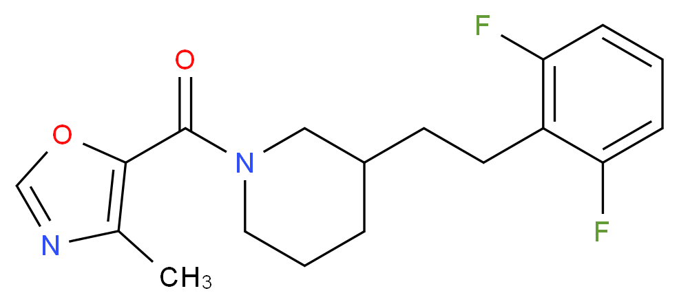 3-[2-(2,6-difluorophenyl)ethyl]-1-[(4-methyl-1,3-oxazol-5-yl)carbonyl]piperidine_Molecular_structure_CAS_)