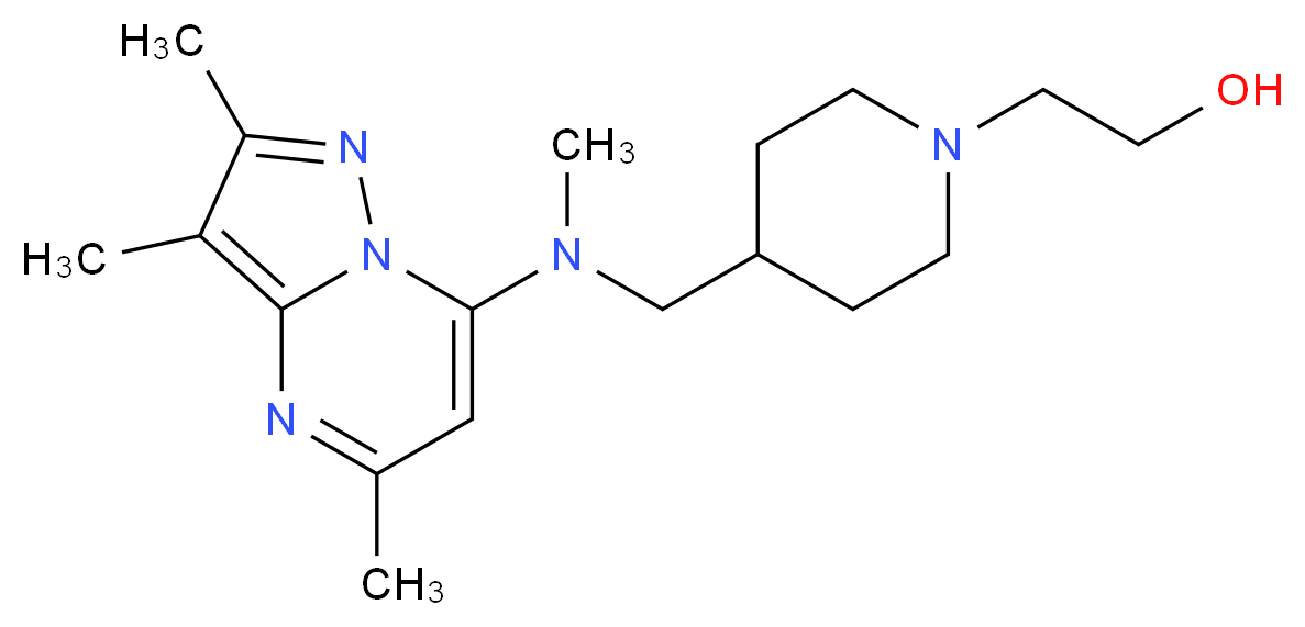 2-(4-{[methyl(2,3,5-trimethylpyrazolo[1,5-a]pyrimidin-7-yl)amino]methyl}-1-piperidinyl)ethanol_Molecular_structure_CAS_)