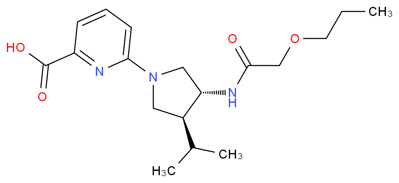 6-{(3S*,4R*)-3-isopropyl-4-[(propoxyacetyl)amino]-1-pyrrolidinyl}-2-pyridinecarboxylic acid_Molecular_structure_CAS_)