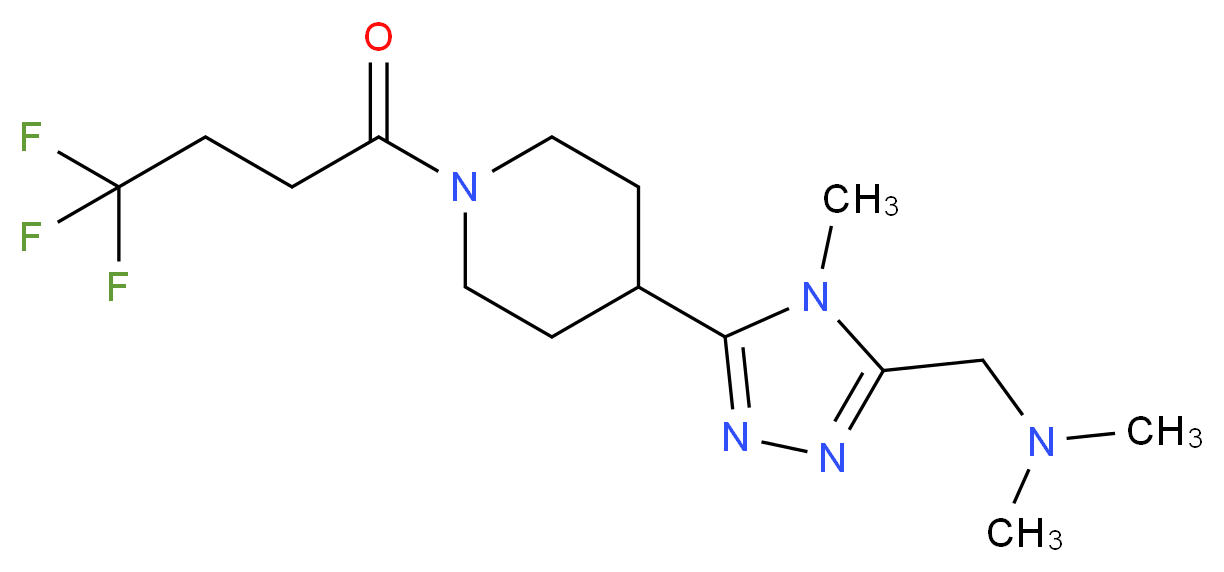 N,N-dimethyl-1-{4-methyl-5-[1-(4,4,4-trifluorobutanoyl)piperidin-4-yl]-4H-1,2,4-triazol-3-yl}methanamine_Molecular_structure_CAS_)