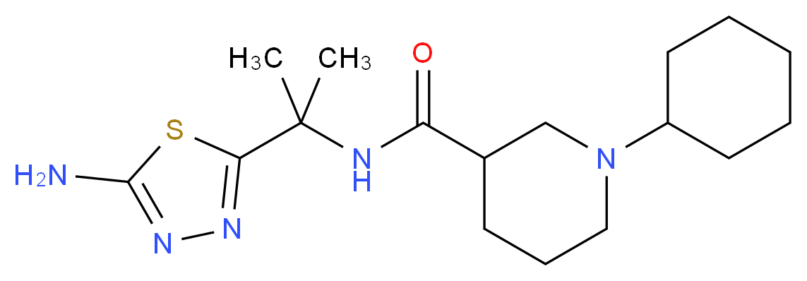 N-[1-(5-amino-1,3,4-thiadiazol-2-yl)-1-methylethyl]-1-cyclohexylpiperidine-3-carboxamide_Molecular_structure_CAS_)