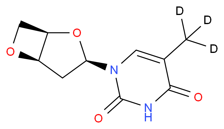 1-(3,5-Anhydro-2-deoxy-β-D-threo-pentofuranosyl)-5-methyl-2,4(1H,3H)-pyrimidinedione, Methyl-d3_Molecular_structure_CAS_)
