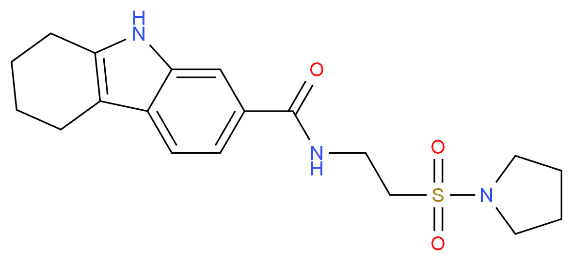 N-[2-(pyrrolidin-1-ylsulfonyl)ethyl]-2,3,4,9-tetrahydro-1H-carbazole-7-carboxamide_Molecular_structure_CAS_)