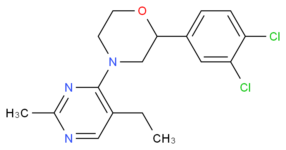 2-(3,4-dichlorophenyl)-4-(5-ethyl-2-methylpyrimidin-4-yl)morpholine_Molecular_structure_CAS_)