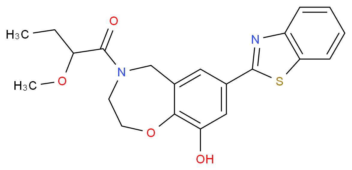 7-(1,3-benzothiazol-2-yl)-4-(2-methoxybutanoyl)-2,3,4,5-tetrahydro-1,4-benzoxazepin-9-ol_Molecular_structure_CAS_)