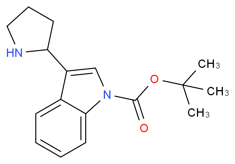 3-PYRROLIDIN-2-YL-INDOLE-1-CARBOXYLIC ACID TERT-BUTYL ESTER_Molecular_structure_CAS_885272-31-1)
