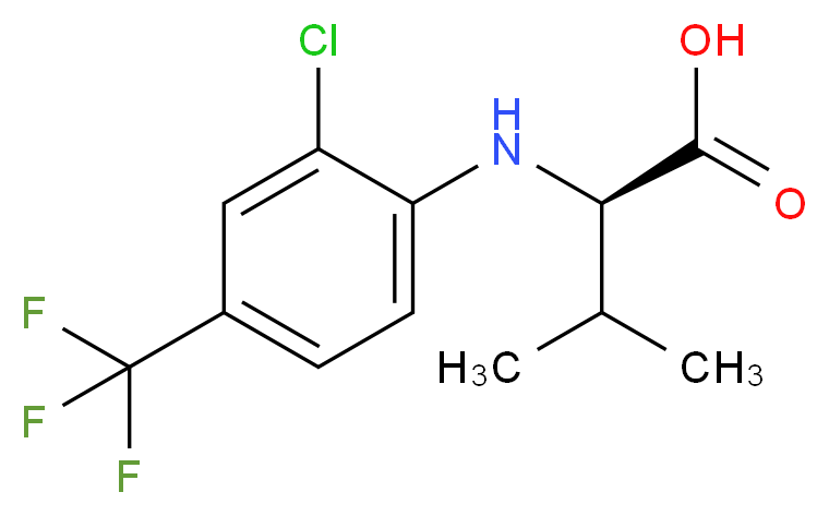 (R)-2-((2-Chloro-4-(trifluoromethyl)phenyl)amino)-3-methylbutanoic acid_Molecular_structure_CAS_76769-07-8)