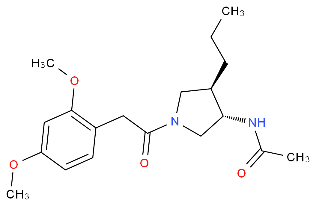 N-{(3S*,4R*)-1-[(2,4-dimethoxyphenyl)acetyl]-4-propyl-3-pyrrolidinyl}acetamide_Molecular_structure_CAS_)