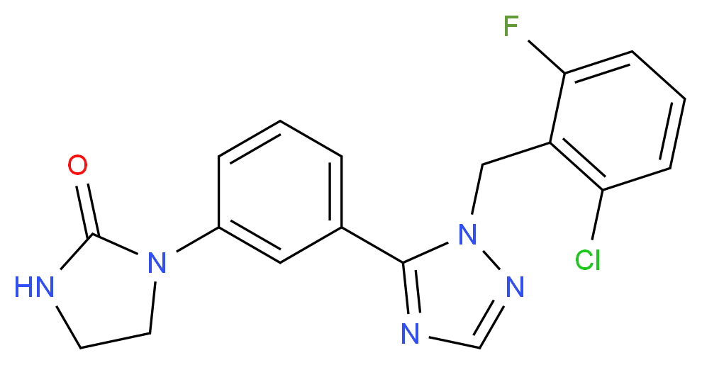 1-{3-[1-(2-chloro-6-fluorobenzyl)-1H-1,2,4-triazol-5-yl]phenyl}imidazolidin-2-one_Molecular_structure_CAS_)
