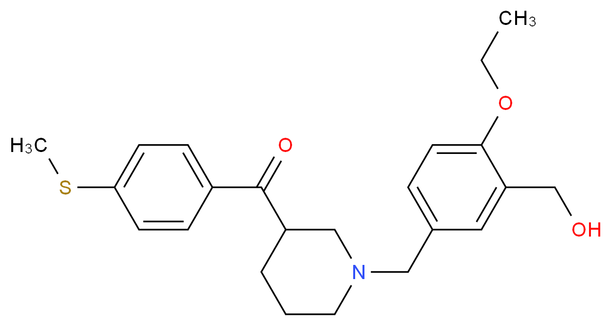 {1-[4-ethoxy-3-(hydroxymethyl)benzyl]-3-piperidinyl}[4-(methylthio)phenyl]methanone_Molecular_structure_CAS_)