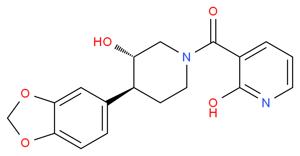 3-{[(3S*,4S*)-4-(1,3-benzodioxol-5-yl)-3-hydroxypiperidin-1-yl]carbonyl}pyridin-2-ol_Molecular_structure_CAS_)