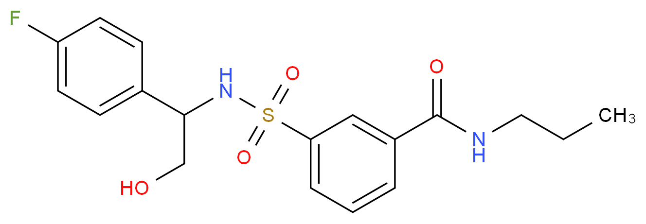 3-({[1-(4-fluorophenyl)-2-hydroxyethyl]amino}sulfonyl)-N-propylbenzamide_Molecular_structure_CAS_)