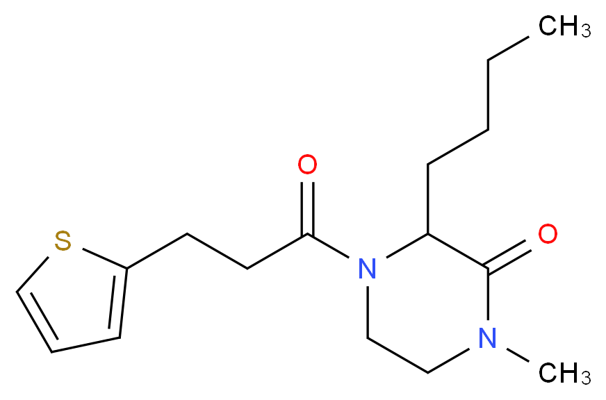 3-butyl-1-methyl-4-[3-(2-thienyl)propanoyl]-2-piperazinone_Molecular_structure_CAS_)
