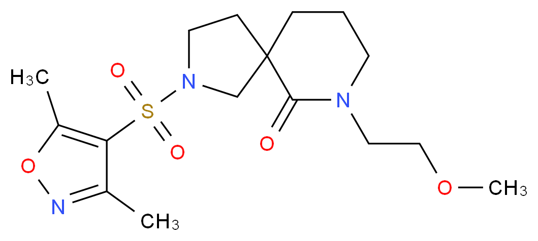 2-[(3,5-dimethylisoxazol-4-yl)sulfonyl]-7-(2-methoxyethyl)-2,7-diazaspiro[4.5]decan-6-one_Molecular_structure_CAS_)