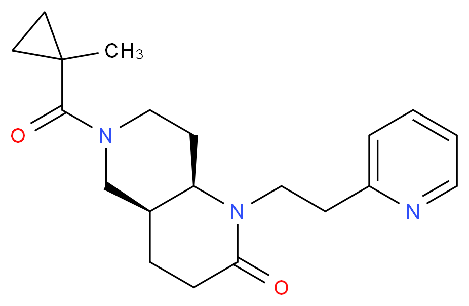 (4aS*,8aR*)-6-[(1-methylcyclopropyl)carbonyl]-1-(2-pyridin-2-ylethyl)octahydro-1,6-naphthyridin-2(1H)-one_Molecular_structure_CAS_)