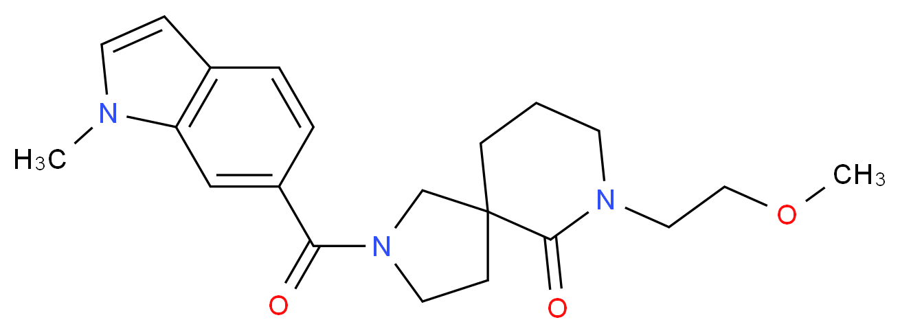 7-(2-methoxyethyl)-2-[(1-methyl-1H-indol-6-yl)carbonyl]-2,7-diazaspiro[4.5]decan-6-one_Molecular_structure_CAS_)