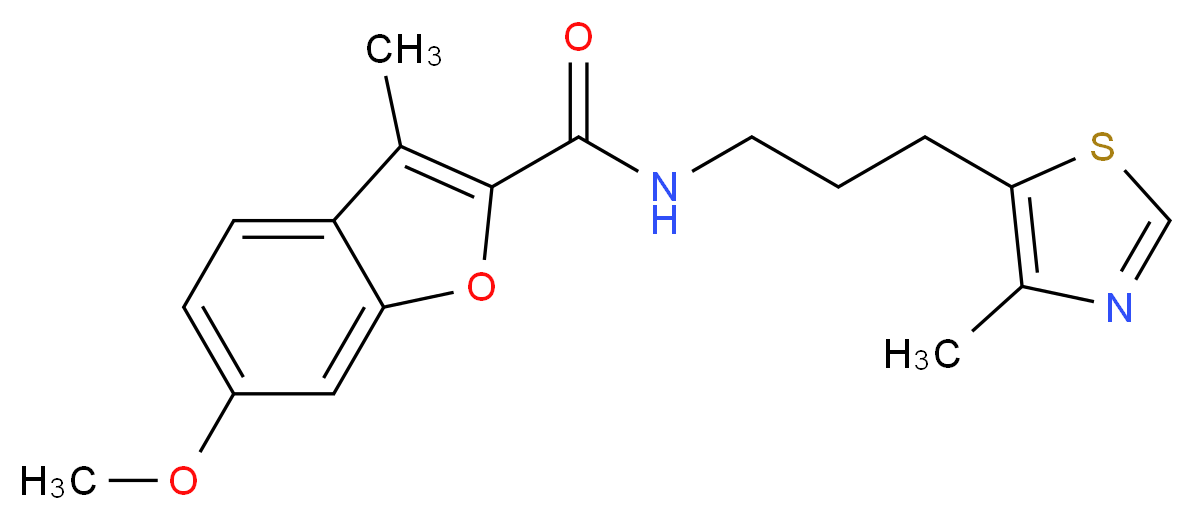 6-methoxy-3-methyl-N-[3-(4-methyl-1,3-thiazol-5-yl)propyl]-1-benzofuran-2-carboxamide_Molecular_structure_CAS_)