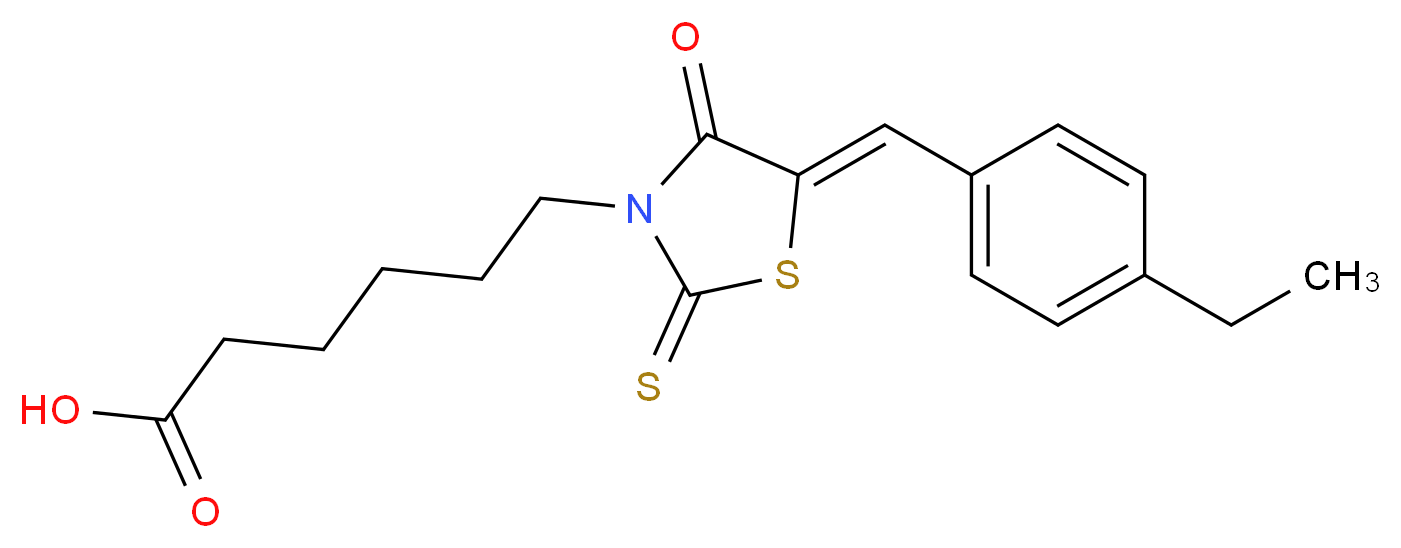 6-[5-(4-Ethyl-benzylidene)-4-oxo-2-thioxo-thiazolidin-3-yl]-hexanoic acid_Molecular_structure_CAS_)