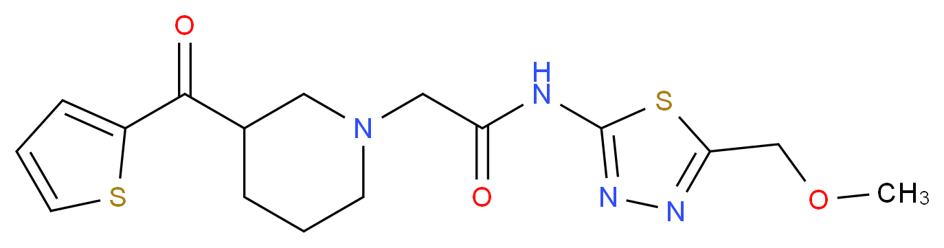 N-[5-(methoxymethyl)-1,3,4-thiadiazol-2-yl]-2-[3-(2-thienylcarbonyl)piperidin-1-yl]acetamide_Molecular_structure_CAS_)