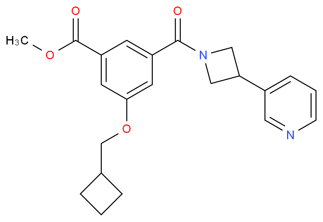methyl 3-(cyclobutylmethoxy)-5-{[3-(3-pyridinyl)-1-azetidinyl]carbonyl}benzoate_Molecular_structure_CAS_)