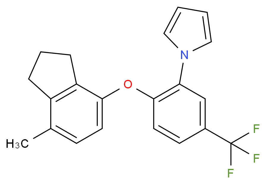 1-[2-[(7-methyl-2,3-dihydro-1H-inden-4-yl)oxy]-5-(trifluoromethyl)phenyl]-1H-pyrrole_Molecular_structure_CAS_)