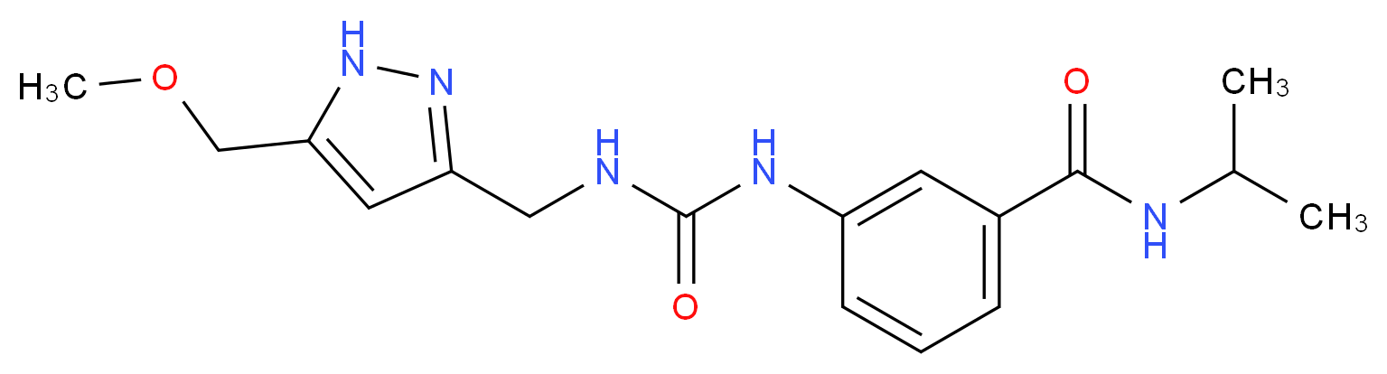 N-isopropyl-3-{[({[5-(methoxymethyl)-1H-pyrazol-3-yl]methyl}amino)carbonyl]amino}benzamide_Molecular_structure_CAS_)