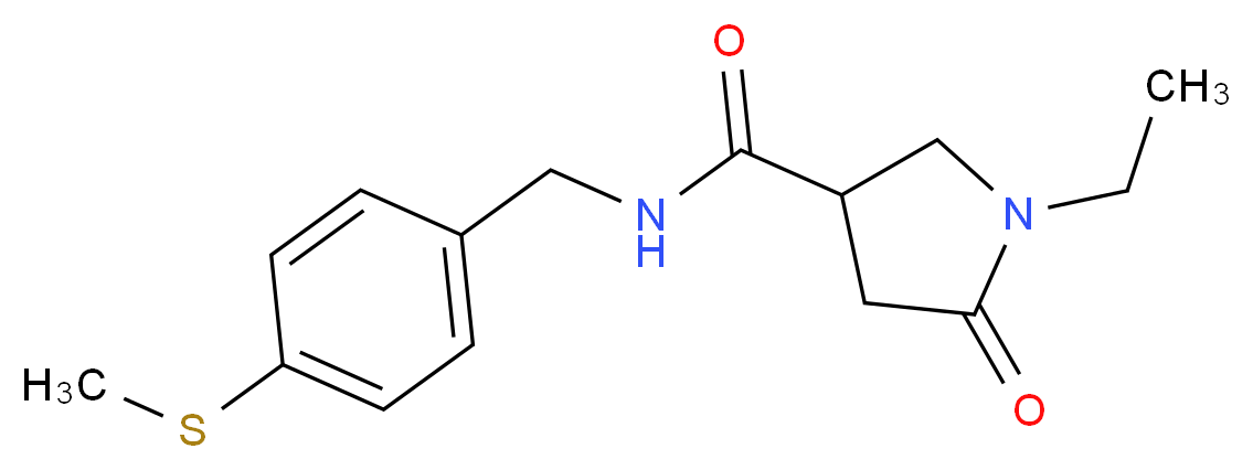 1-ethyl-N-[4-(methylthio)benzyl]-5-oxo-3-pyrrolidinecarboxamide_Molecular_structure_CAS_)