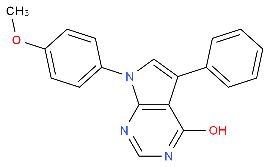 7-(4-Methoxyphenyl)-5-phenyl-7H-pyrrolo[2,3-d]pyrimidin-4-ol_Molecular_structure_CAS_)