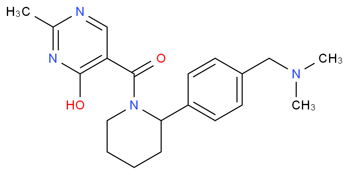 5-[(2-{4-[(dimethylamino)methyl]phenyl}piperidin-1-yl)carbonyl]-2-methylpyrimidin-4-ol_Molecular_structure_CAS_)