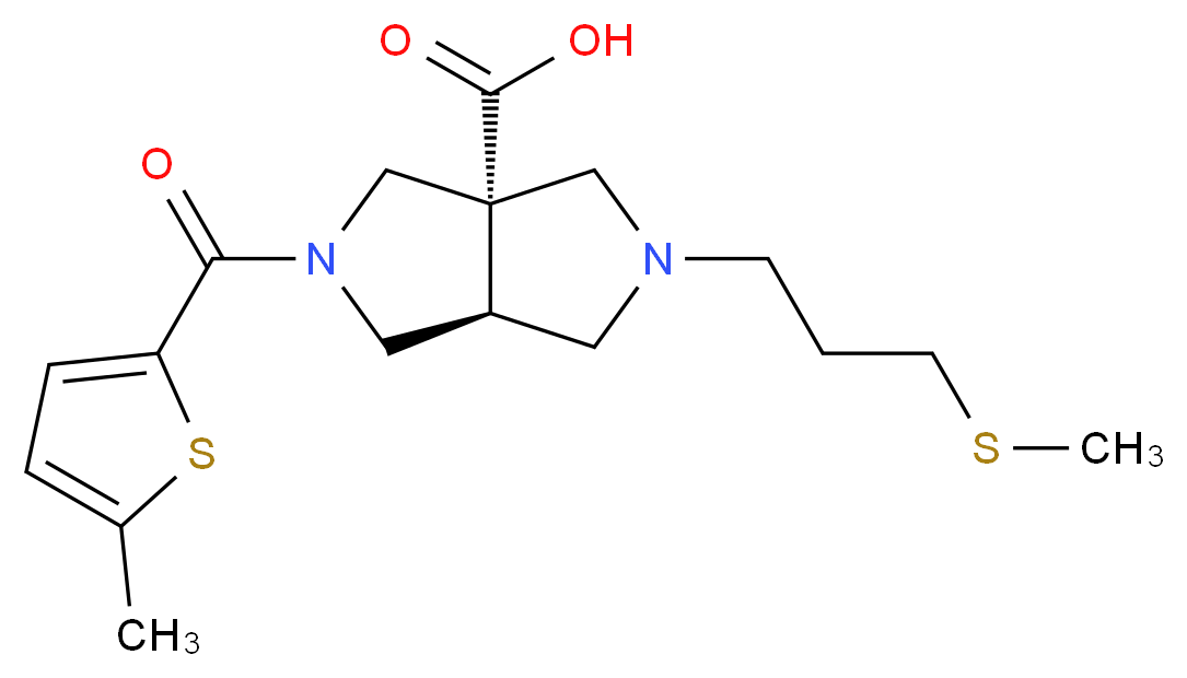 (3aS*,6aS*)-2-[(5-methyl-2-thienyl)carbonyl]-5-[3-(methylthio)propyl]hexahydropyrrolo[3,4-c]pyrrole-3a(1H)-carboxylic acid_Molecular_structure_CAS_)